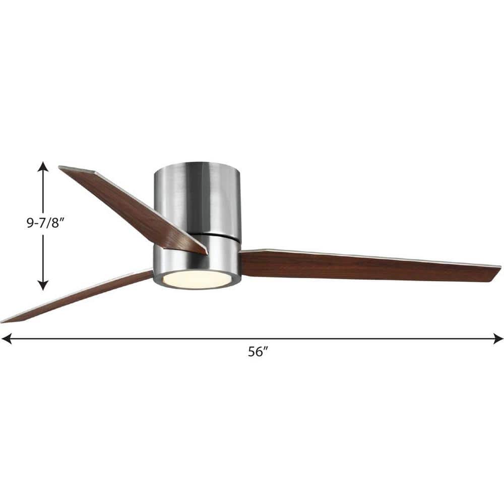 Braden 56" Brushed Nickel 3-Blade Ceiling Fan with LED Light