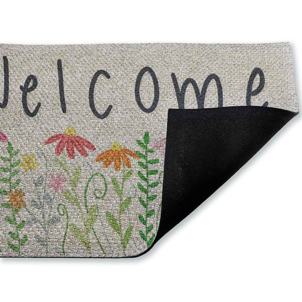 Spring Wildflower Welcome Multi-Colored 18 in. x 30 in. Polyester Non-Slip Outdoor Door Mat