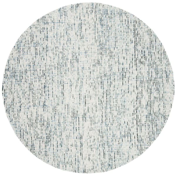 SAFAVIEH Abstract Blue/Charcoal 6 ft. x 6 ft. Round Solid Area Rug