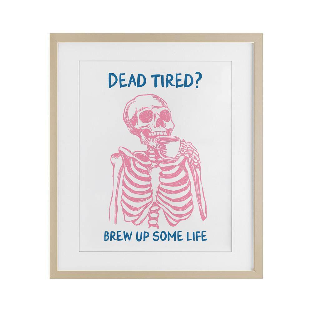 Brew Up Life Skeleton by JJ Design House LLC 1 Piece Birch Under Glass Framed Food Graphic Art Print 16 in. x 13 in. price history on PriceWatchPro