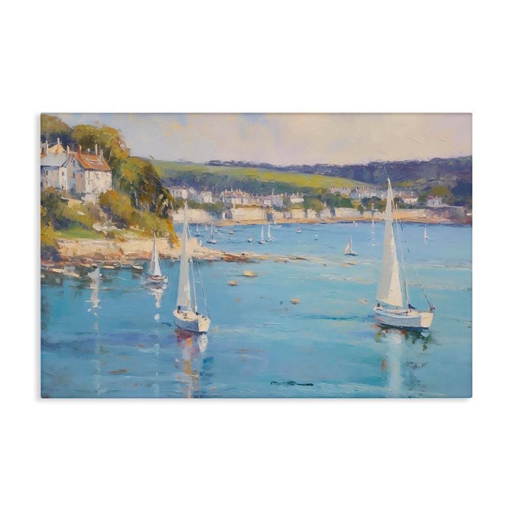 Sailboats Of The Shore by LSR Design Studio Unframed Coastal Graphic Art Print 30 in. x 45 in. price history on PriceWatchPro