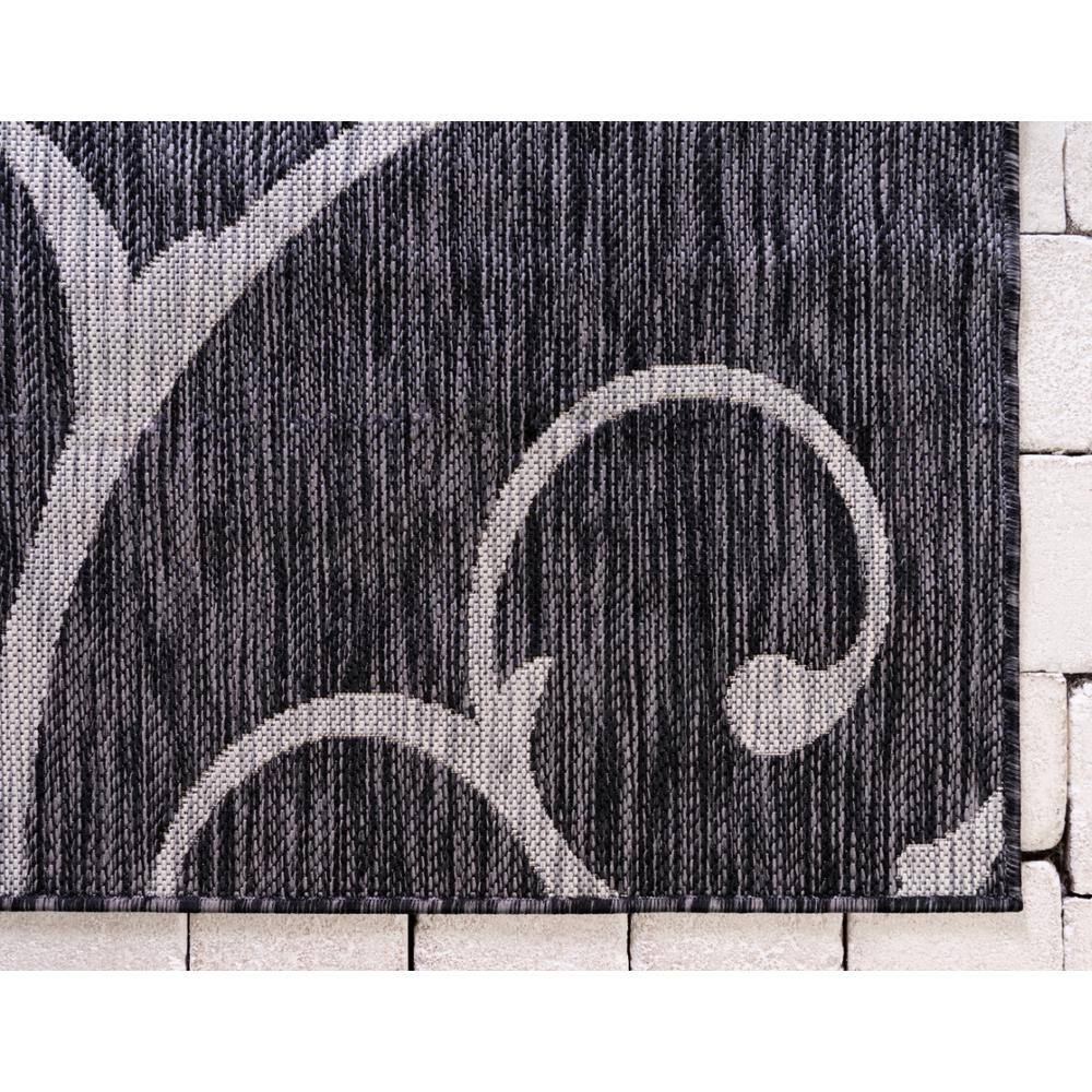 Gray Abstract Synthetic Rectangular Outdoor Area Rug