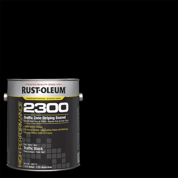 Rust-Oleum 1 gal. 2300 Flat Black Exterior Traffic Striping Paint (Case of 2)
