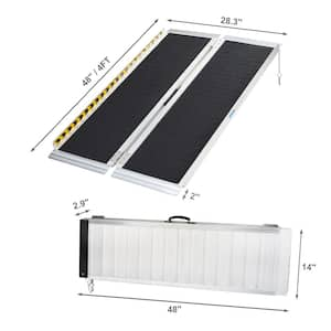 4 ft. Portable Aluminum Folding Ramp Suitable Compatible with Wheelchair Mobile Scooters Steps Home Stairs Doorways