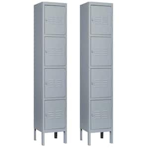 4-Tier 66 in. H Gray Metal File Cabinet Locker with 4 Door (2-Pack)