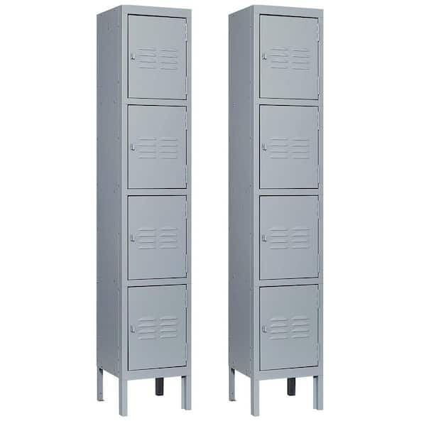 Tidoin 4-Tier 66 in. H Gray Metal File Cabinet Locker with 4 Door (2-Pack)