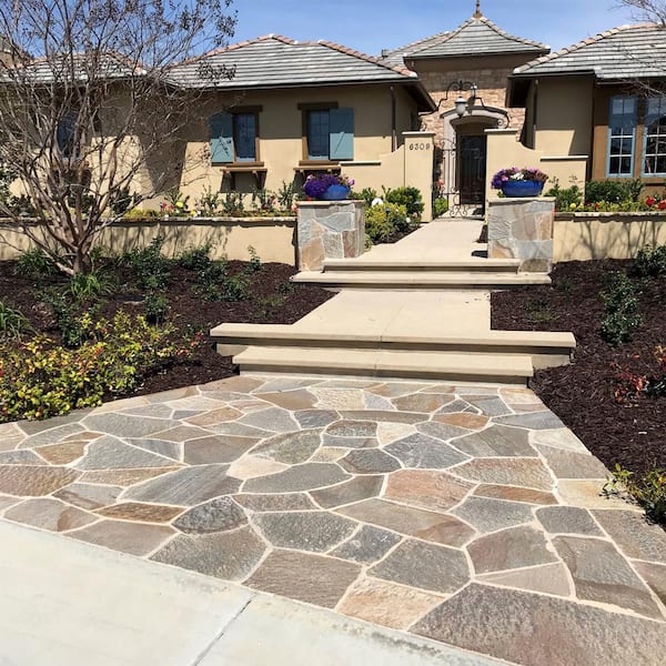 18 in. x 12 in. x 2 in. 60 sq. ft. Platinum Gold Natural Flagstone for Landscape, Gardens and Pathways 18 in. x 12 in. x 2 in. 60 sq. ft. Platinum Gold Natural Flagstone for Landscape, Gardens and Pathways