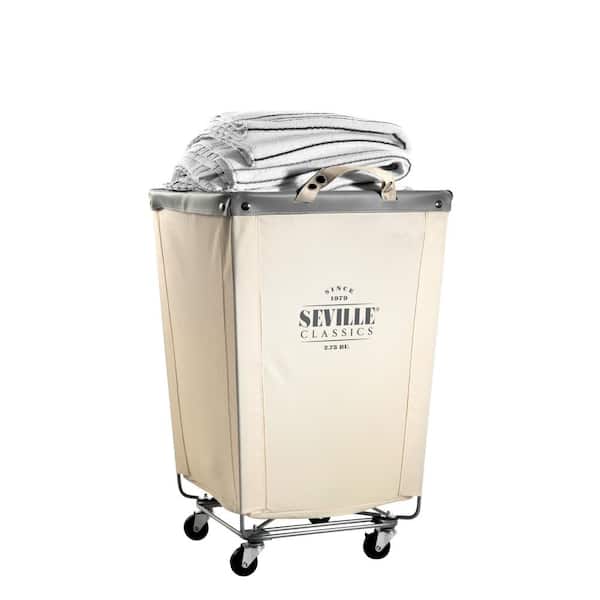 Seville Classics Commercial Canvas Laundry Hamper Cart