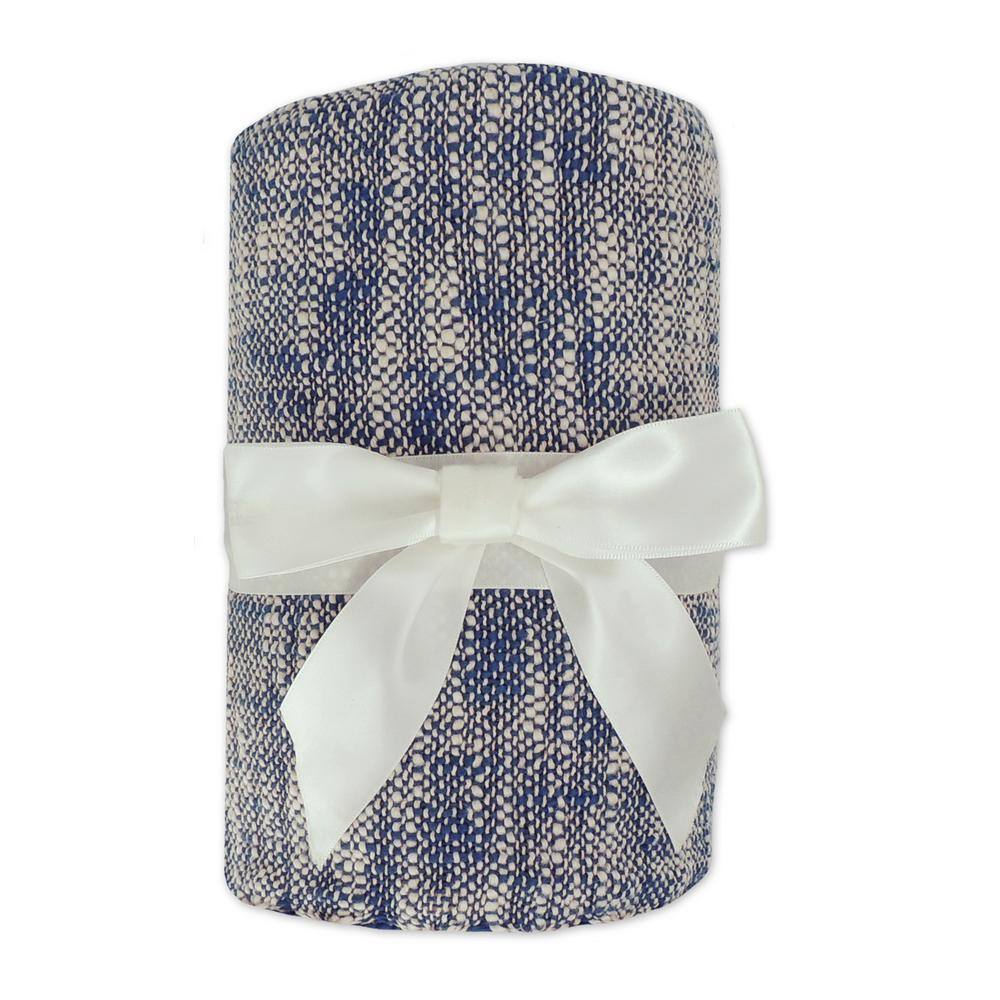 Organic Blue Cotton Reversible Throw Blanket 60" x 50"