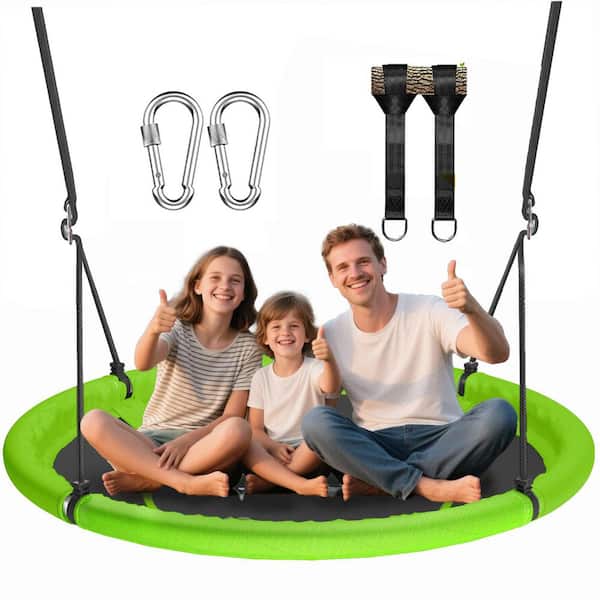 MISOPILY 48in Saucer Tree Swing 1-Pack with Adjustable Straps for