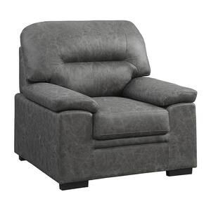 Monroe Dark Gray Microfiber Arm Chair