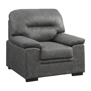 Monroe Dark Gray Microfiber Arm Chair