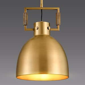 1-Light Cooper Pendant Light, 10 in. Farmhouse Hanging Lamp Kitchen Island Bronze Dome Shade Industrial Pendant Light