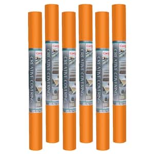 Creative Covering 18 in. x 16 ft. Orange Self-Adhesive Vinyl Drawer and Shelf Liner (6 Rolls)