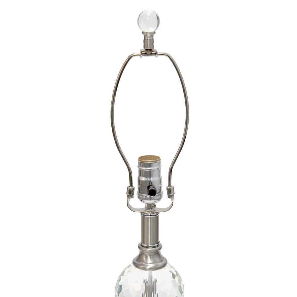 Elegant Silver Crystal Drop Floor & Table Lamp Trio Set with White Shades