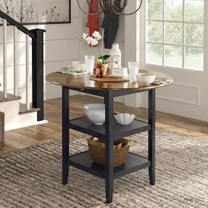 Antique Denim 2-Side Drop Leaf Round Counter Height Table