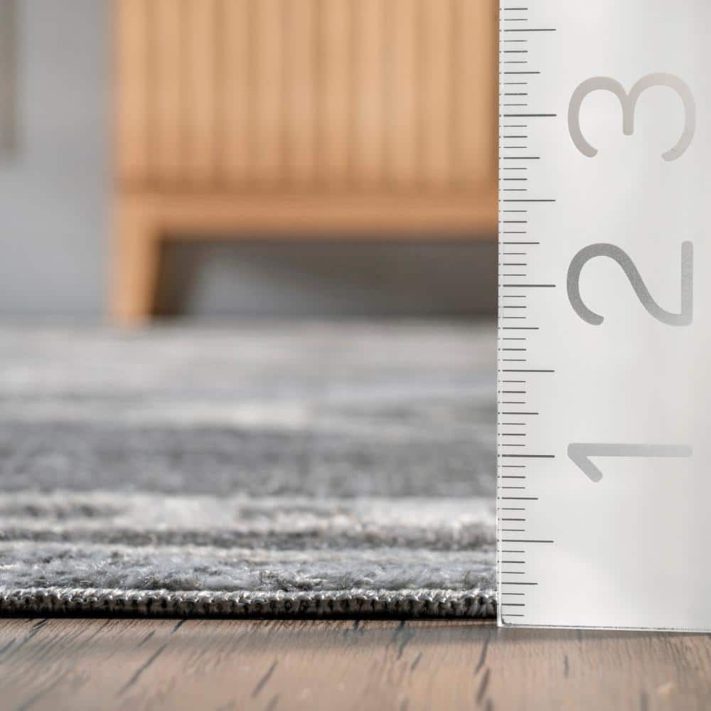 Kyleigh Dark Grey Southwestern Washable Synthetic Area Rug