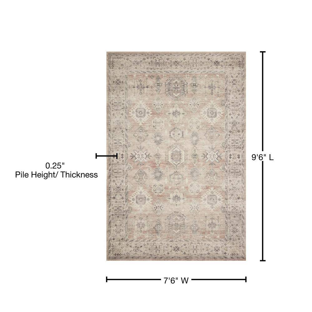 Gray Rectangular Oriental Synthetic Easy Care Rug