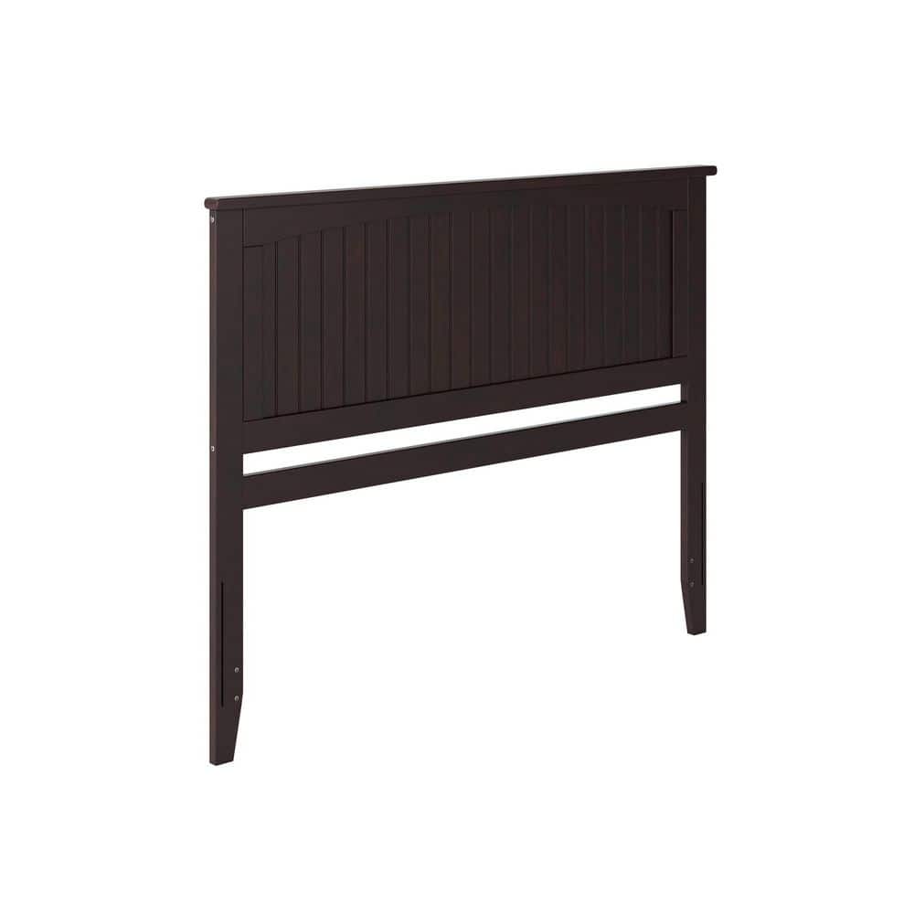 Espresso Queen Wood Headboard with Attachable Charger