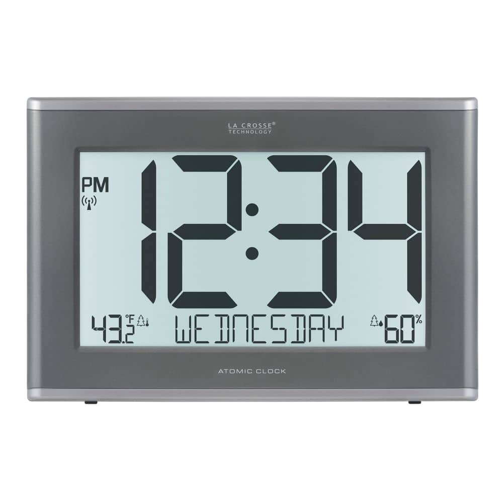 La Crosse Technology Extra-Large Slim Atomic Digital Cool Gray