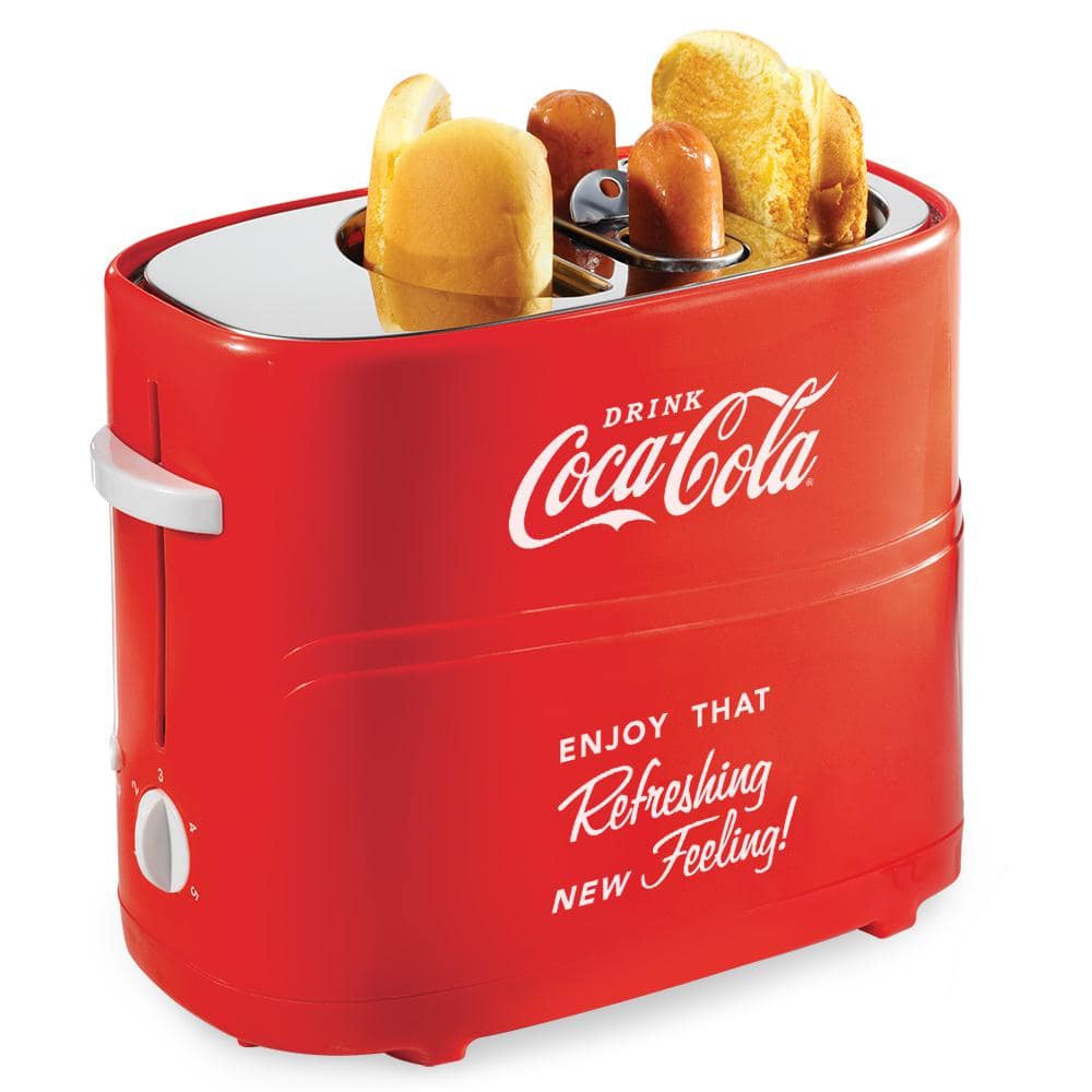 650-Watt 2-Hot Dog Red Pop Up Hot Dog Toaster