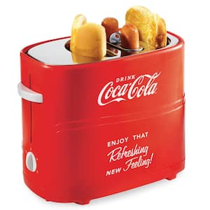 650 W 2-Hot Dog Red Pop Up Hot Dog Toaster