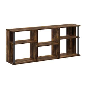 57.87 in. Amber Pine/Black TV Stand Fits TV's up to 65 in. with Adjustable Shelves
