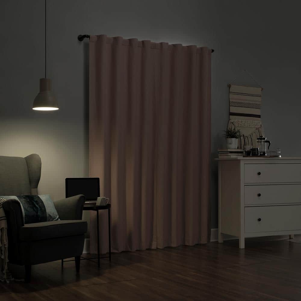 Blush Polyester Blackout Thermal Back Tab Curtain Panel