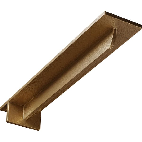 Ekena Millwork 3 in. x 2 in. x 16 in. Steel Hammered Gold Heaton Bracket
