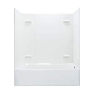 Durawall 60 in. L x 30 in. W x 72.75 in. H Rectangular Tub/ Shower Combo Unit in White with Right-Hand Drain