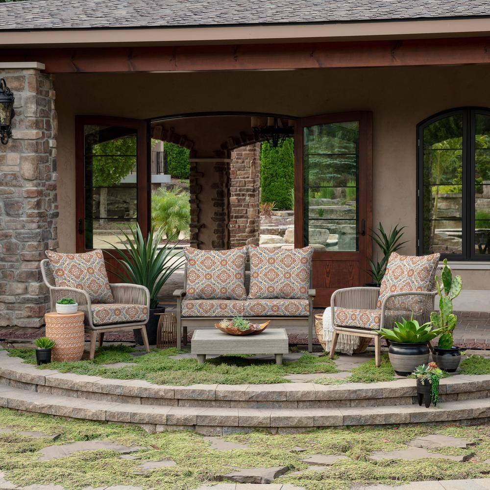 Global Vintage Medallion 24" x 24" Outdoor Deep Seat Cushion Set