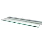 Wallscapes Glacier Clear Glass Shelf with Silver Bracket Shelf Kit ...