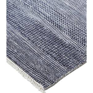 10 X 13 Blue and Gray Striped Area Rug