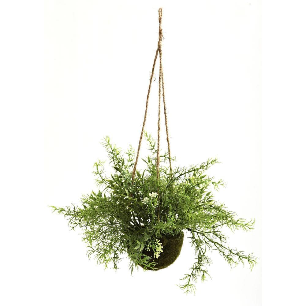 Mini Green Plastic Artificial Hanging Basket Set of 3