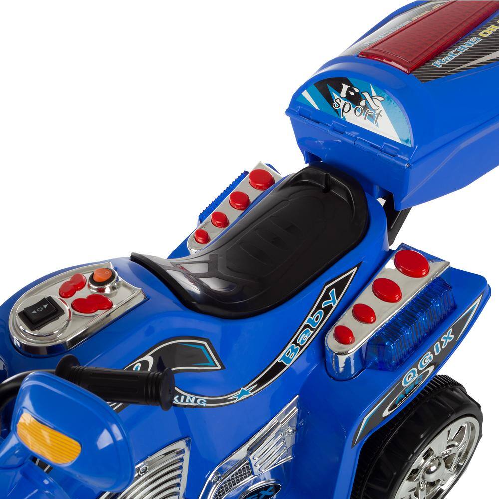 Blue 6V Electric 3-Wheel Motorcycle with Headlights