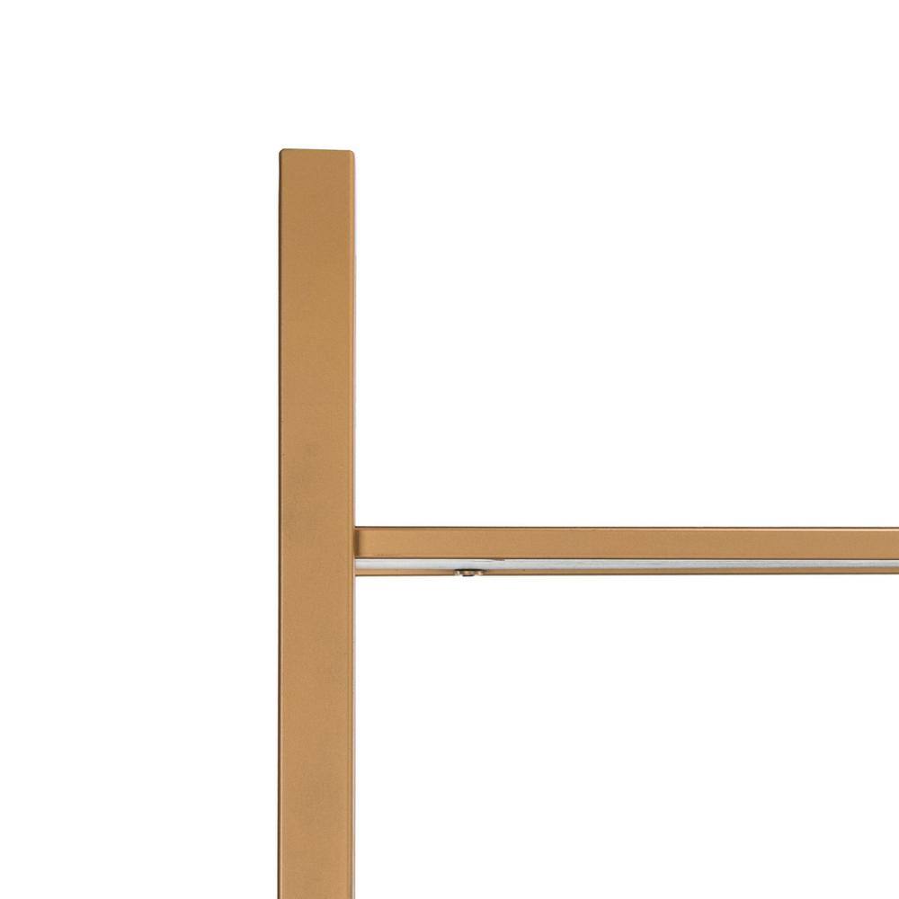 Contemporary Gold and Grey Oak Etagere with Storage Drawer