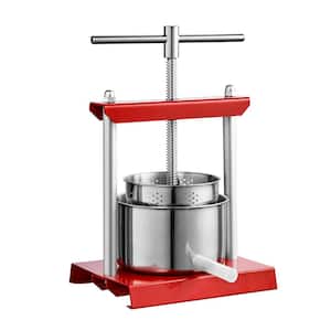 Fruit Wine Press, 0.53 gal./2 l, 2-Stainless Steel Barrels, Manual Juice Maker for Outdoor, Kitchen, and Home