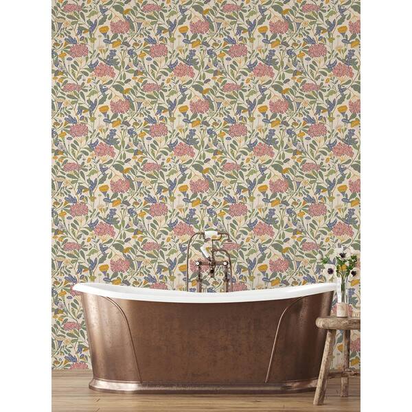 A-Street Prints Hybbe Multicolor Hydrangea Garden Non Woven