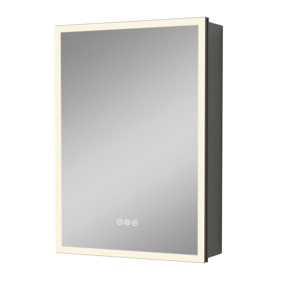 Flora 20 in. W x 28 in. H Rectangular Aluminum Medicine Cabinet with Mirror, Wall/Recessed, Sliding Adj. Glass Shelves price history on PriceWatchPro