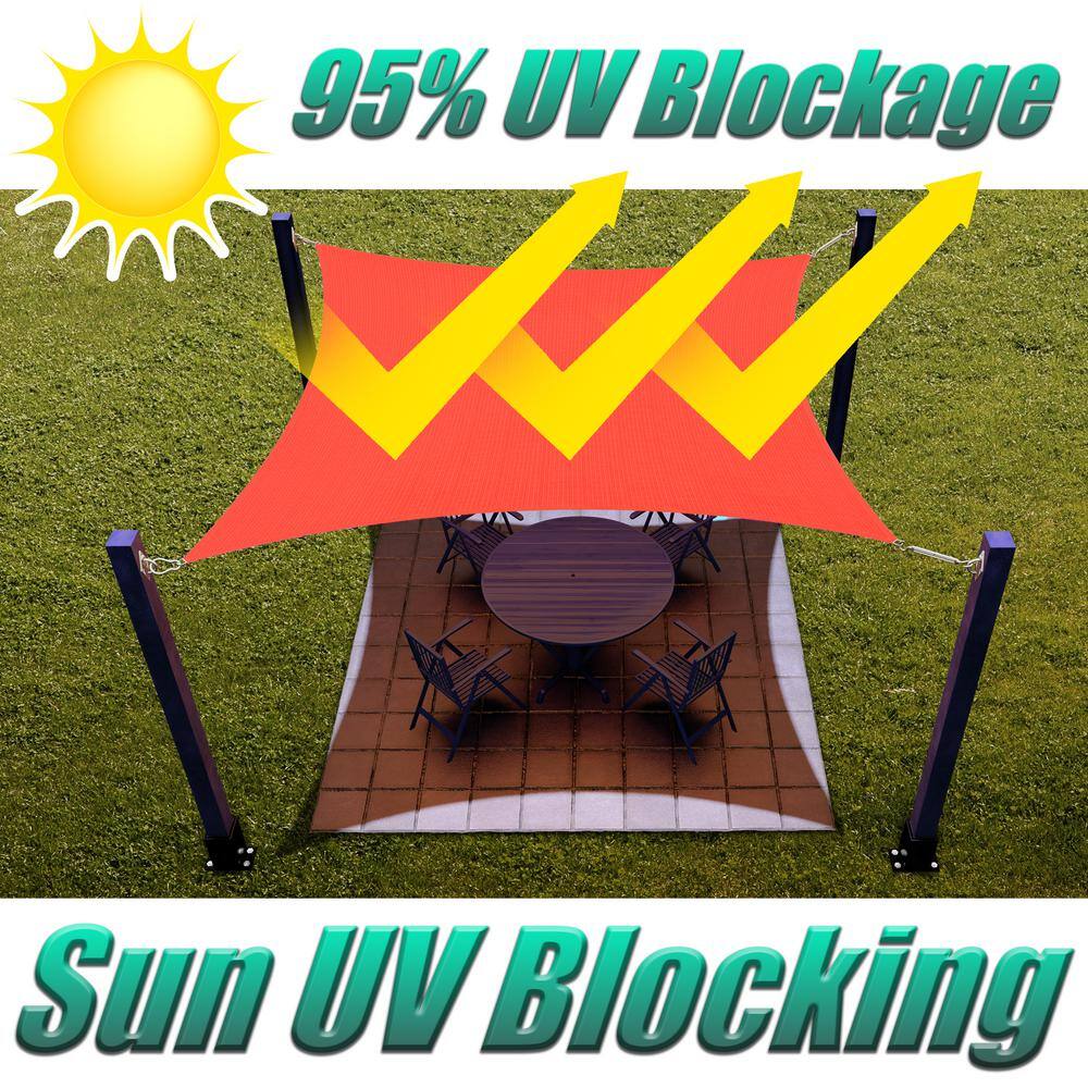 16' x 16' Red HDPE Outdoor Sun Shade Sail Canopy