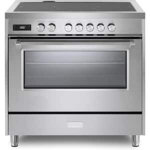 Ultima Collection Series 36 in. Freestanding Single Oven Induction Range with 5 Induction Elements in Stainless Steel