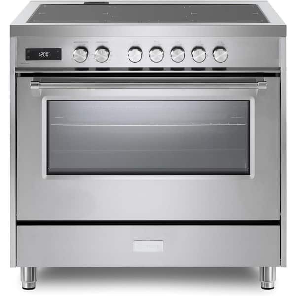 Ultima Collection Series 36 in. Freestanding Single Oven Induction Range with 5 Induction Elements in Stainless Steel