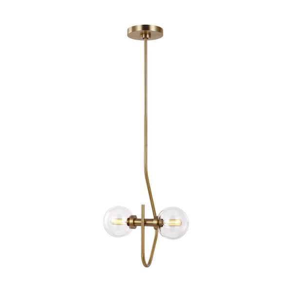Generation Lighting ED Ellen DeGeneres Crafted by Generation Lighting Verne 2-Light Burnished Brass Pendant with Clear Glass Shades