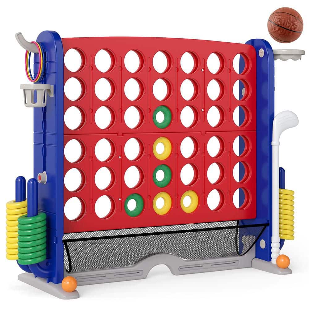 Height Adjustable Jumbo 4-in-a Row Game Set, 4-to-score Giant Game w/ Basketball Hoop, Red price history on PriceWatchPro