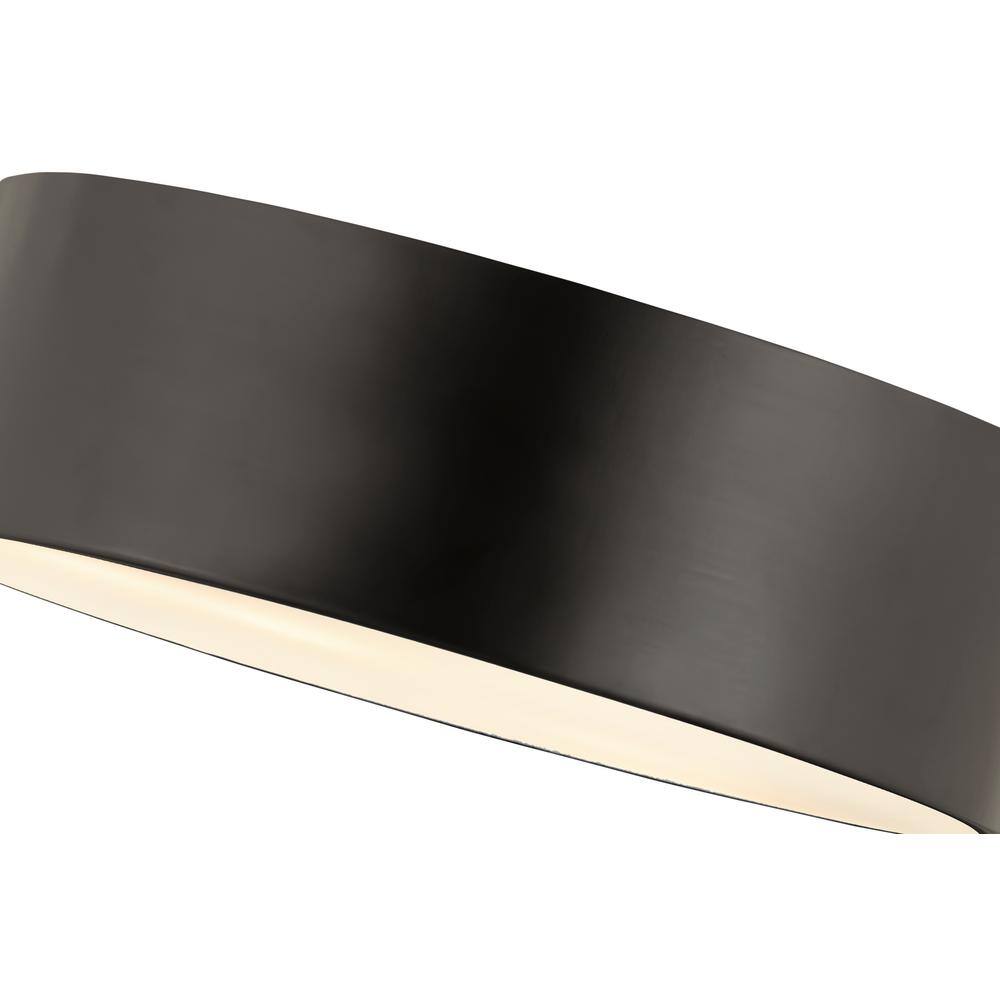 Harley Modern Matte Black Steel Drum Flush Mount Light