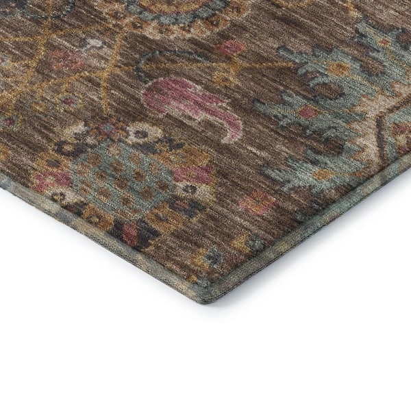 Mayfield Premium Machine Washable Abstract AMF2151 Chocolate 2 ft. x 3 ft. Accent Rug