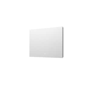KIRAN 55 in. W x 32 in. H Rectangular Frameless Anti-Fog LED strip Backlit Wall Bathroom Vanity Mirror in Silver