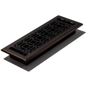 4 in. x 12 in. New Gothic Floor Register, Plated Rubbed Bronze