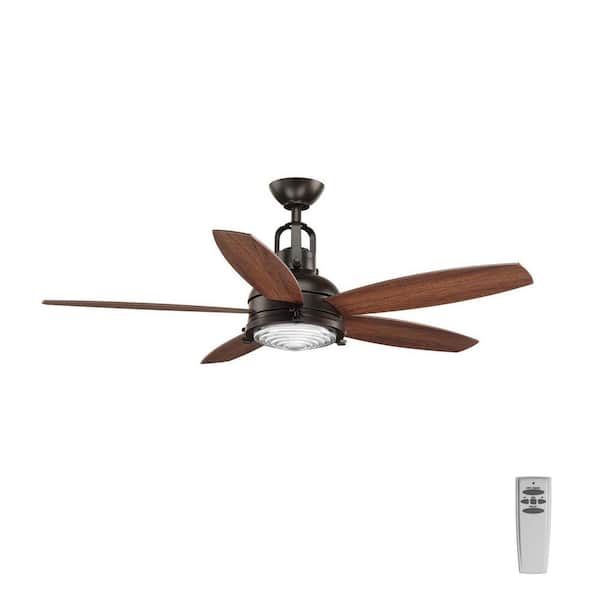 Progress Lighting Kudos 52 in. LED Indoor Antique Bronze Ceiling Fan with Light Kit and Remote