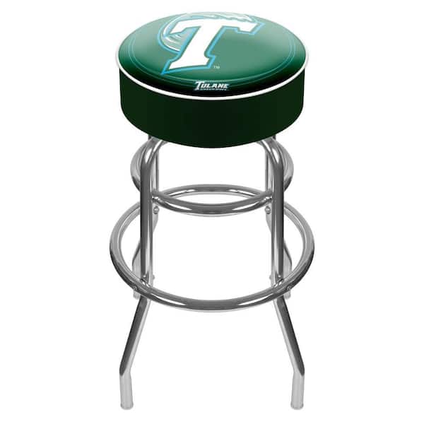 Trademark Tulane University 31 in. Chrome Padded Swivel Bar Stool